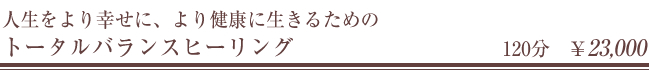 人生をより幸せに、より健康に生きるためのトータルバランスヒーリング